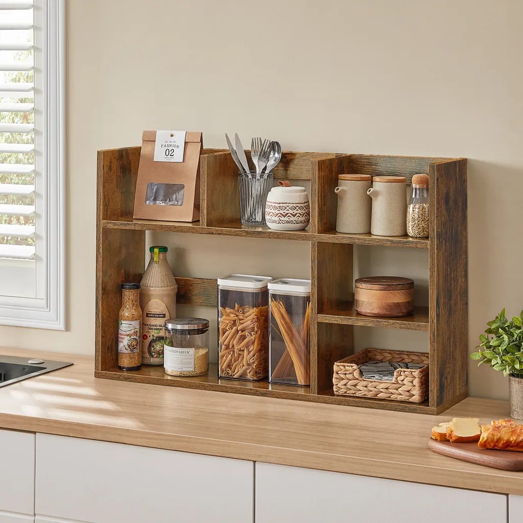 Asztali polc, rendszerező, rusztikus barna