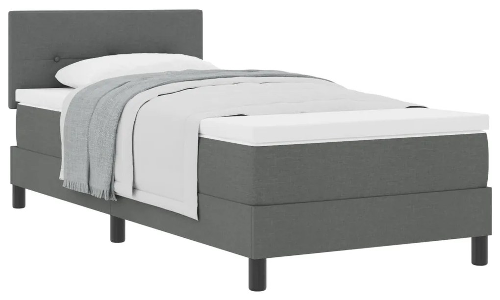 Boxspring Ágy Mattal Sötétszürke 80x200 cm Szövet