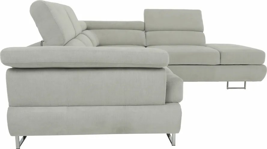 Ülőgarnitúra tárolóhellyel, világosszürke, szövet, jobbos, BUTON R