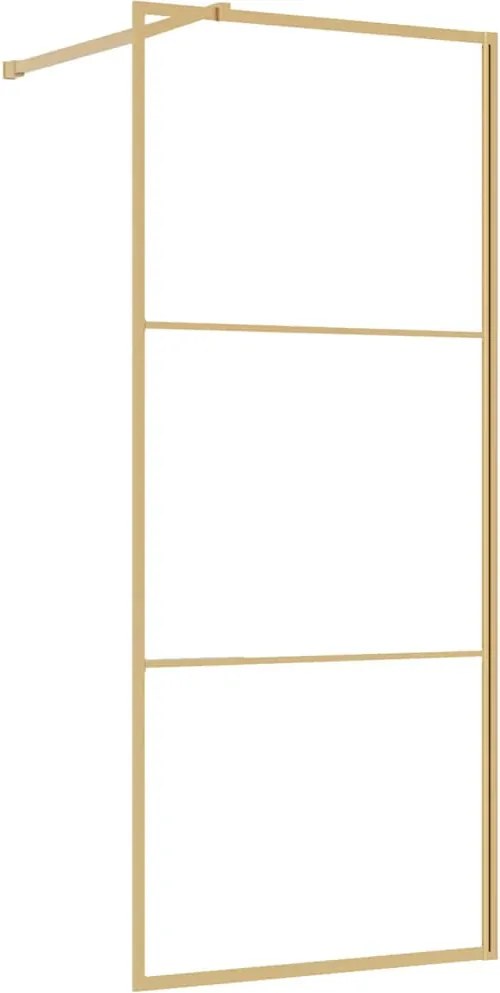vidaXL aranyszínű zuhanyfal átlátszó ESG üveggel 90 x 195 cm