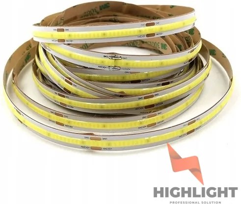 20m Led szalag Cob 24V 10W IP65 vízálló 528LED Fehér Meleg 2700K CRI90