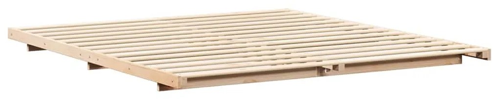 Földi ágykeret Barna 200 x 200 cm Tömör fenyőfa