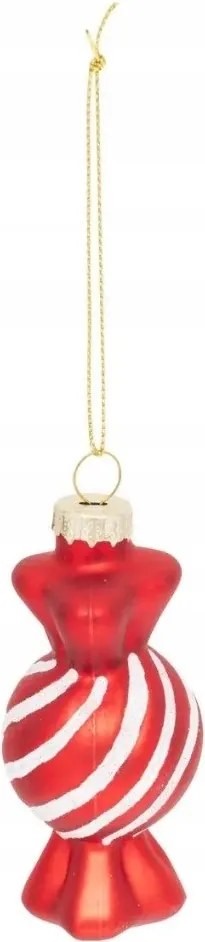 Candy karácsonyfadísz, fehér-piros, Atmosphera