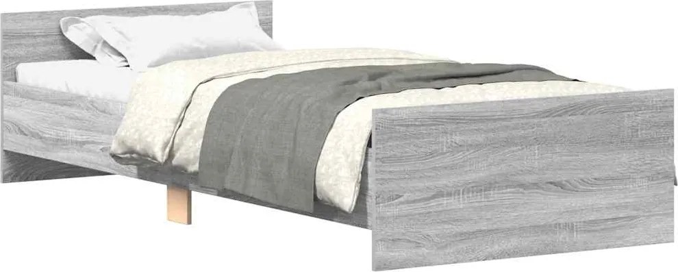 vidaXL sonoma tölgyszínű szerelt fa ágykeret 90 x 190 cm