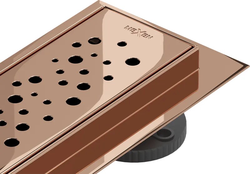 Mexen Flat 360° M12 forgó vonalmenti zuhanyfolyóka 50 cm, rózsaarany - 1621050-40