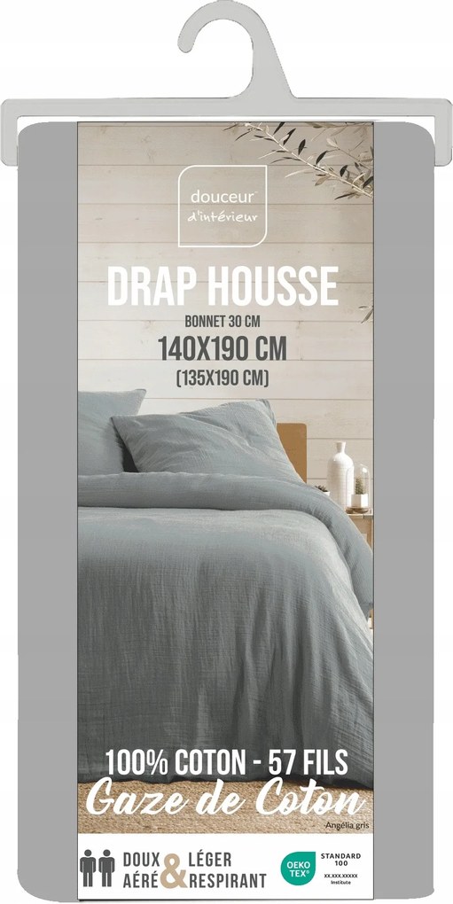 Gumis Lepedő Muszlin Szürke 140x190 Pamut