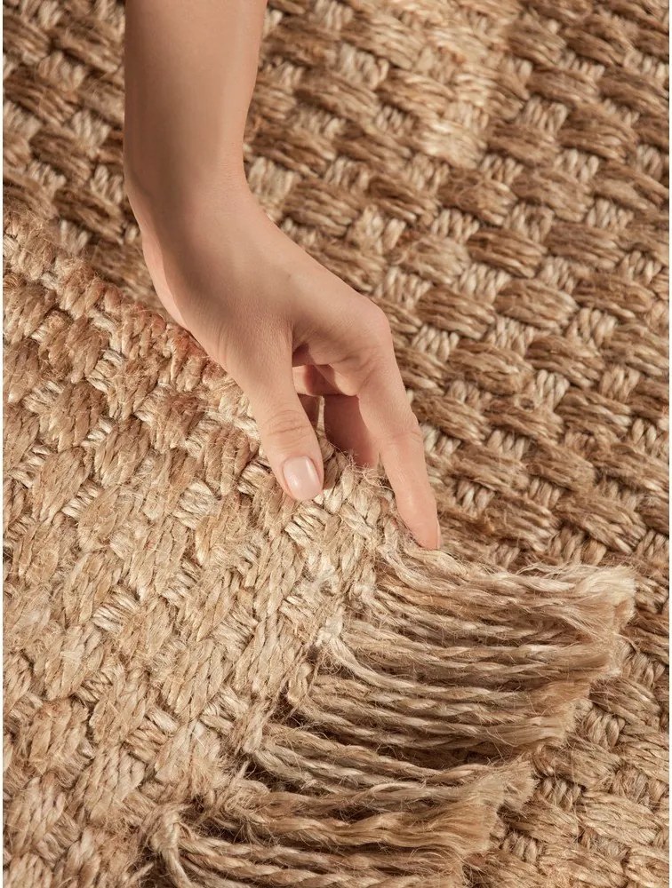 Natúr színű kétoldalas-kézi szövésű juta szőnyeg 200x300 cm Fjord – Hanse Home