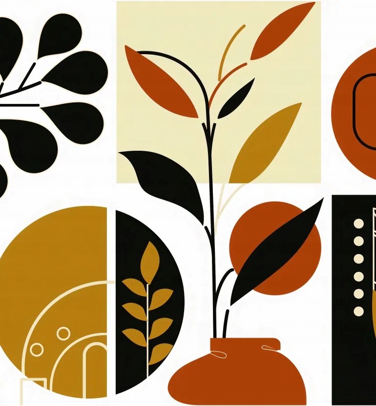 Poszter 20,5x28,4cm Botanikus kollázs