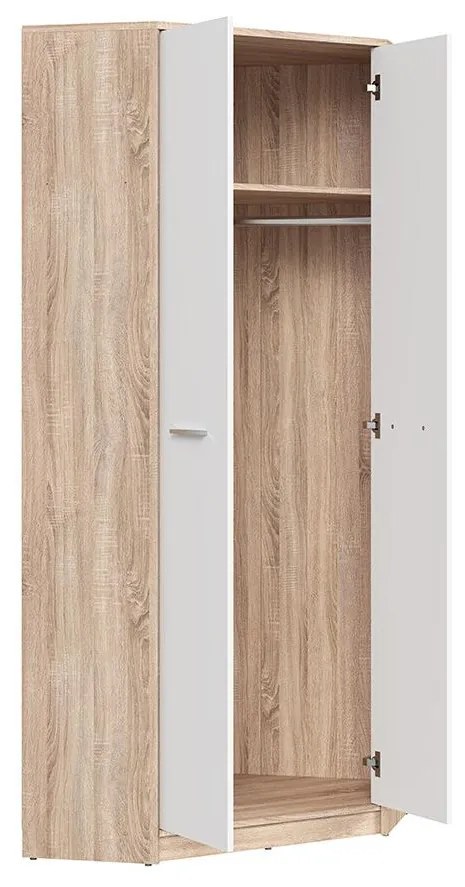 Sarok ruhásszekrény Nepo Plus 37 (szonoma tölgy + fehér) . 1098448