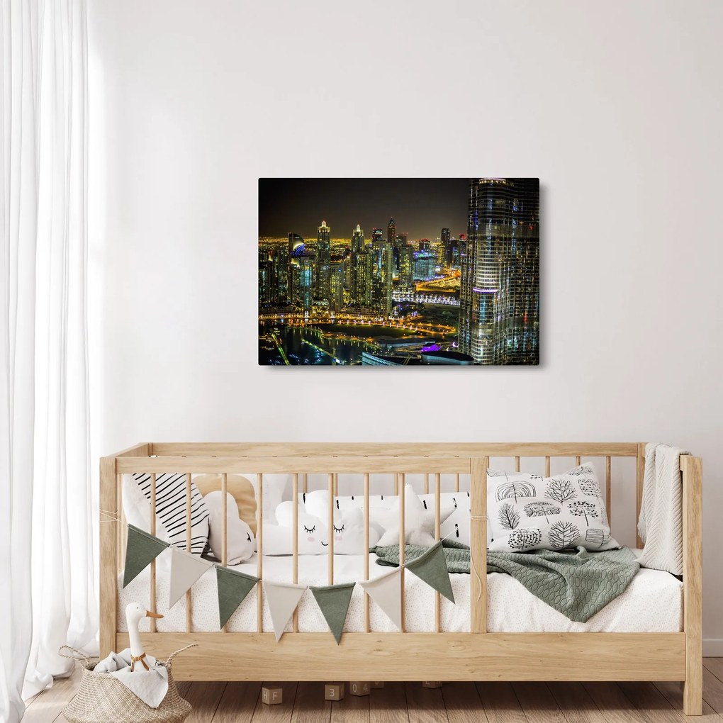 Éjszakai város képe (90x60 cm)