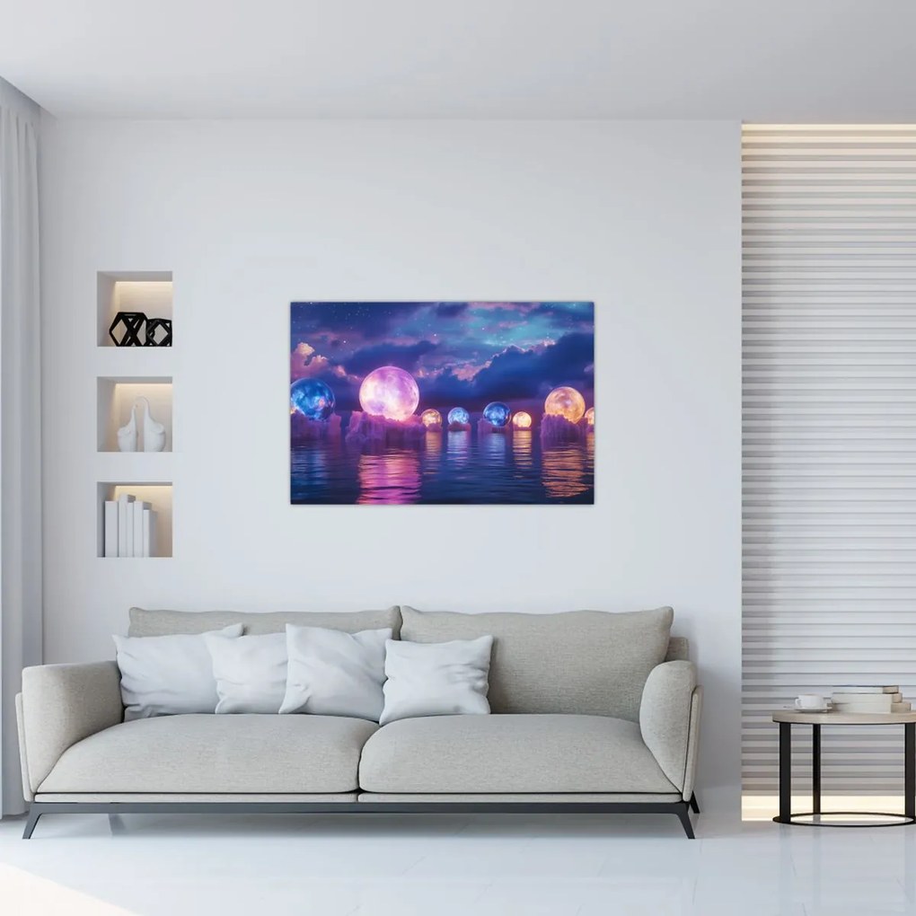 Kép - Bolygók a vízen (90x60 cm)