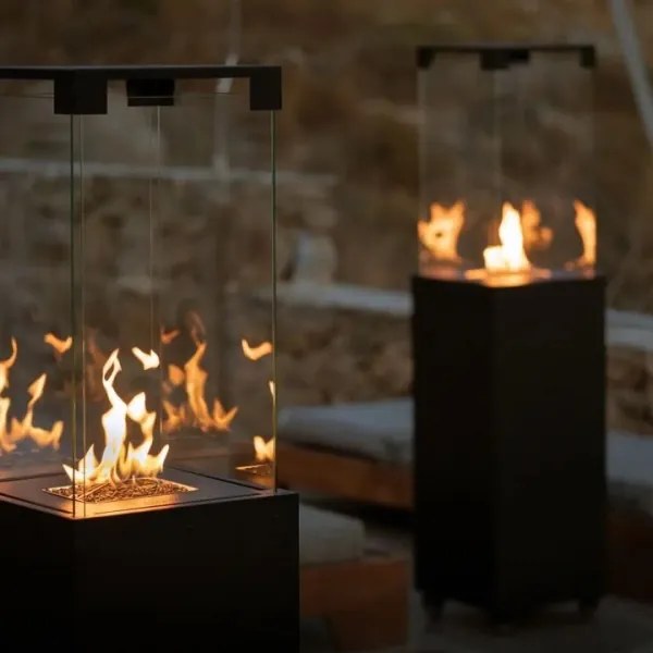 Planika Faro GAS - Kültéri gáz kandalló 142x36 cm 8kW fekete + védőborítás