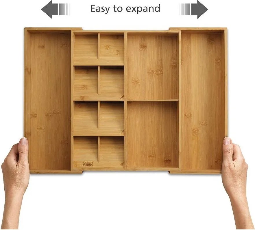 Natúr színű állítható bambusz evőeszköztartó fiókba 32 x 40 cm DrawerStore Bamboo – Joseph Joseph