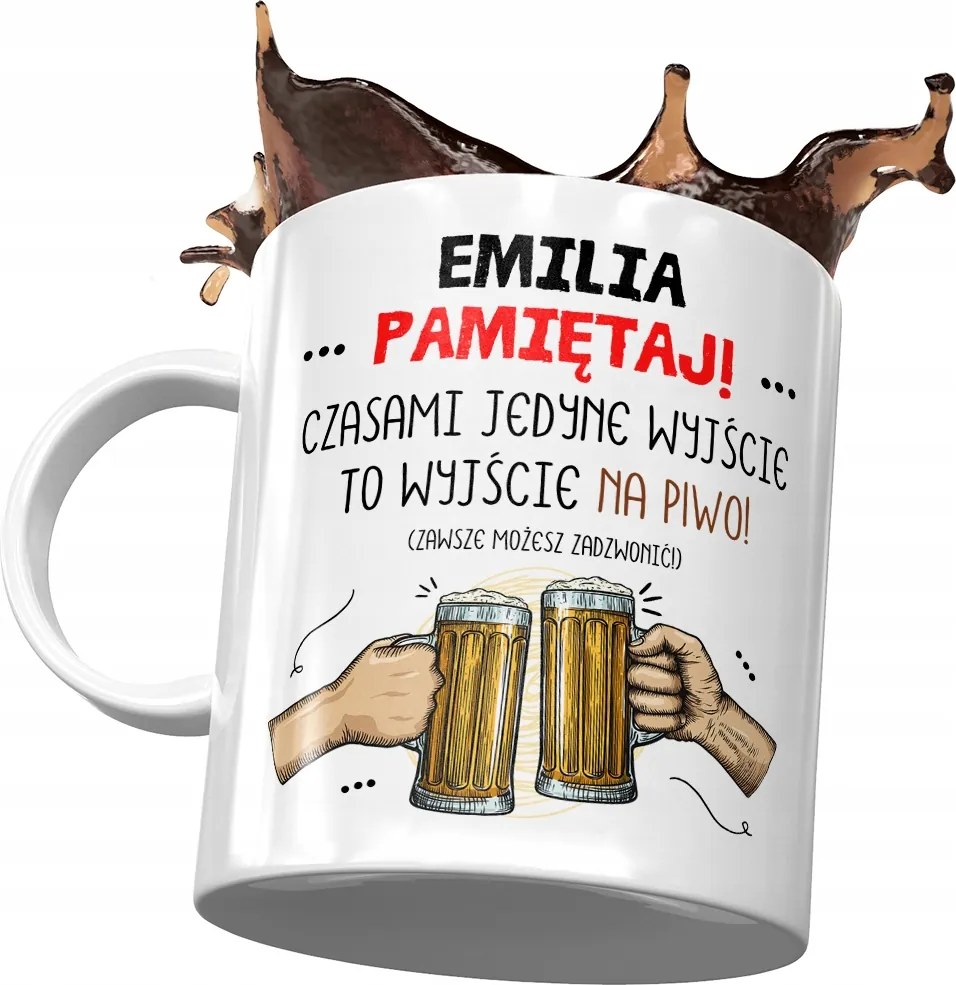 Bögre Emilia Barátnő Feleség Lány Ajándék Nyomtatott Fotóval