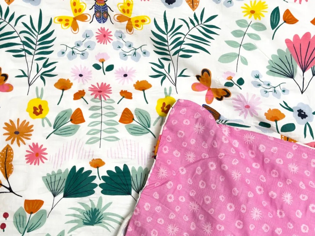 Krepp ágynemű kiságyba Renforcé LUNETTA rózsaszínű Ágyneműhuzat mérete: 45 x 65 cm | 90 x 140 cm