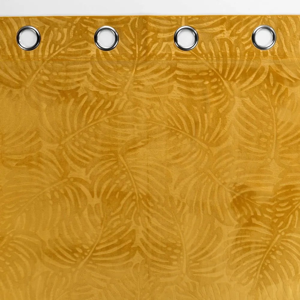 Sárga bársony függöny 140x240 cm Analia – douceur d'intérieur