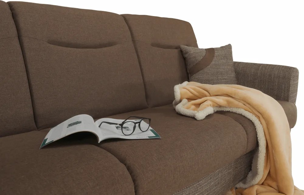 3-ülés ágyfunkcióval, barna, MILO 3-Ülés