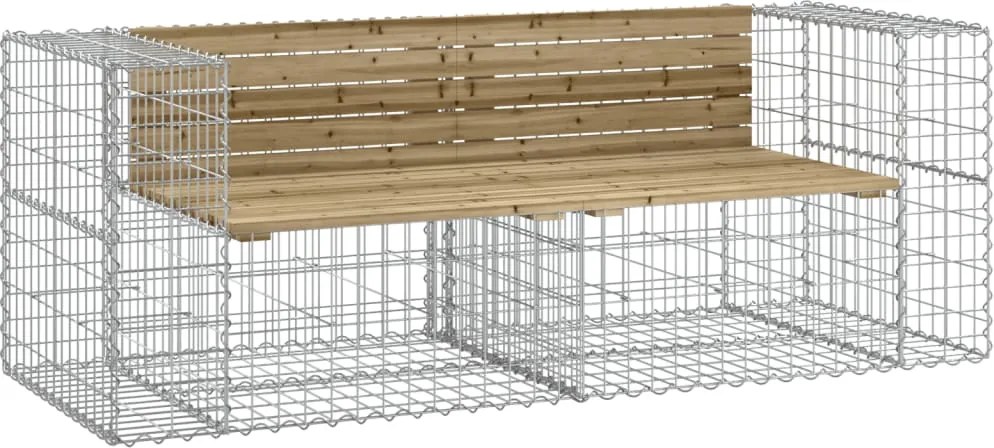 vidaXL tömör impergnált fenyőfa gabion kerti pad 184x71x65,5 cm
