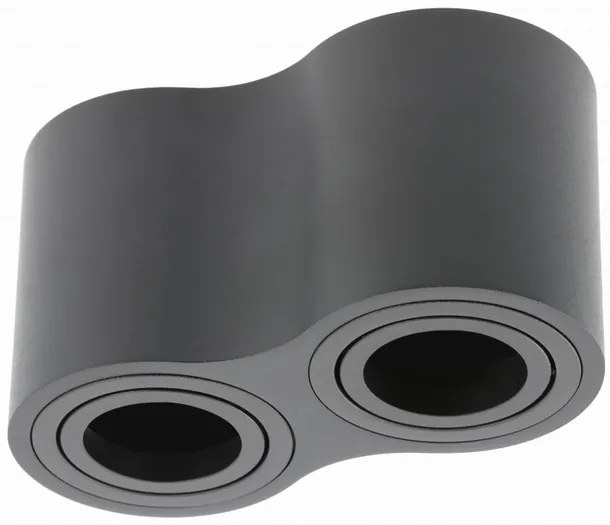 Lámpa Mennyezeti lámpatest AVEIRO DUO BIS, max. 250V, 50/60Hz, 160x80x90mm, IP20, max 20W*2, kör, fekete