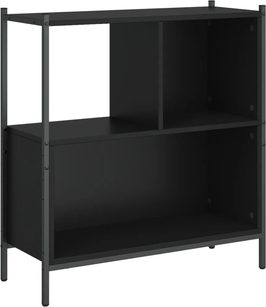vidaXL fekete szerelt fa könyvszekrény 72 x 28 x 77,5 cm
