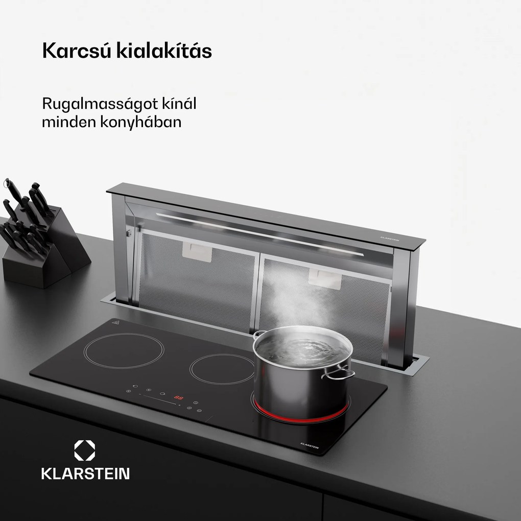Klarstein CeramEase Slim VTC főzőlap, üvegkerámia, 3 főzőlap, 5,2 kW, érintős, időzítő