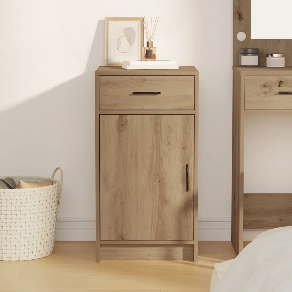 Széf fiókkal kézműves tölgy 40 x 40.5 x 75 cm Faanyag