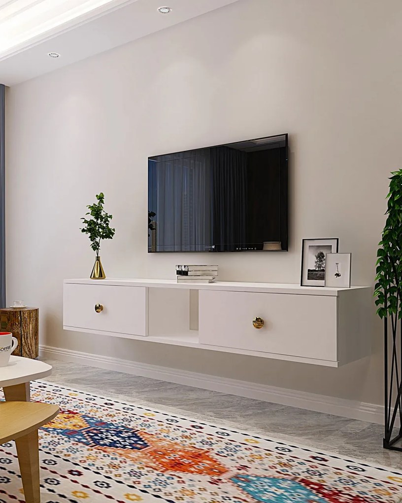 Zuzu TV-állvány, fehér, 150 cm