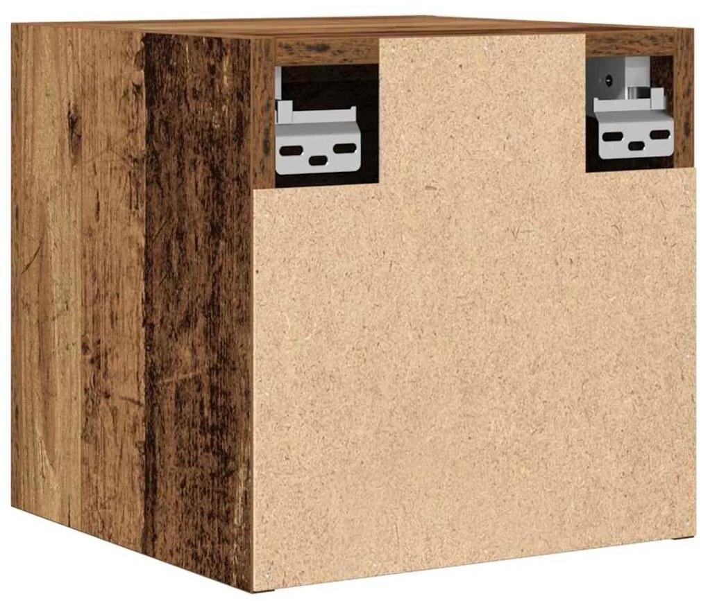 2 db antik fa színű falra szerelhető TV-szekrény 30,5x30x30 cm