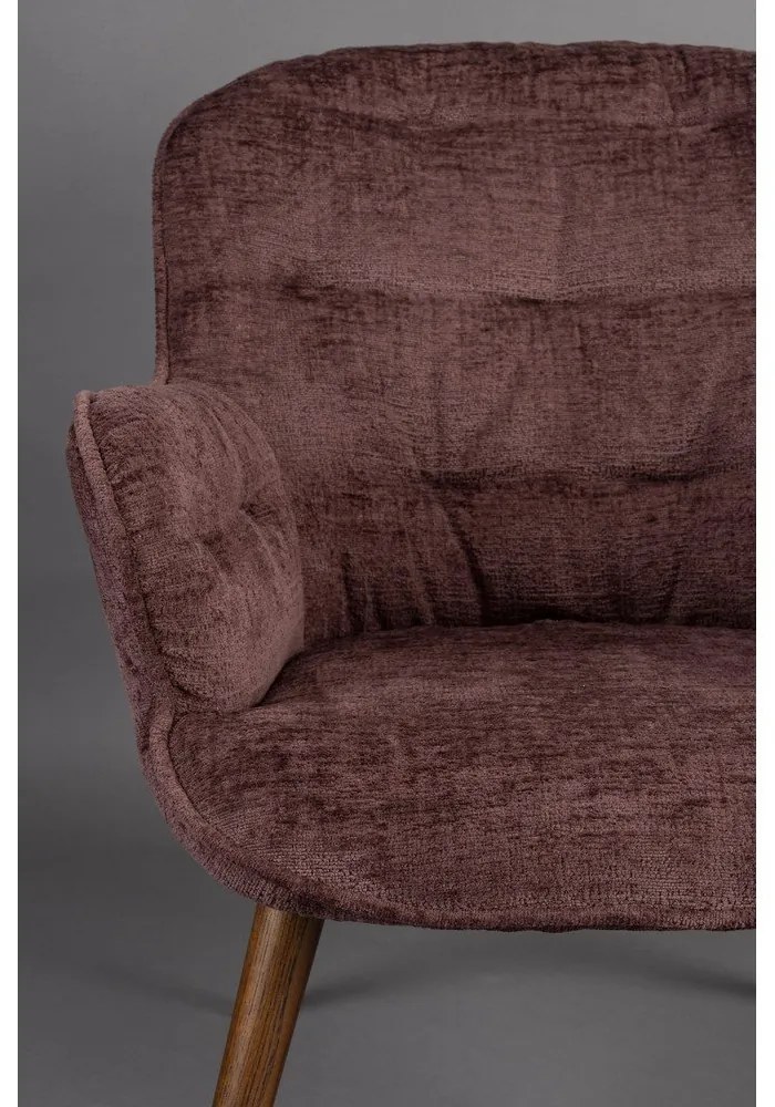 Sötétlila bársony fotel Lenn – Dutchbone