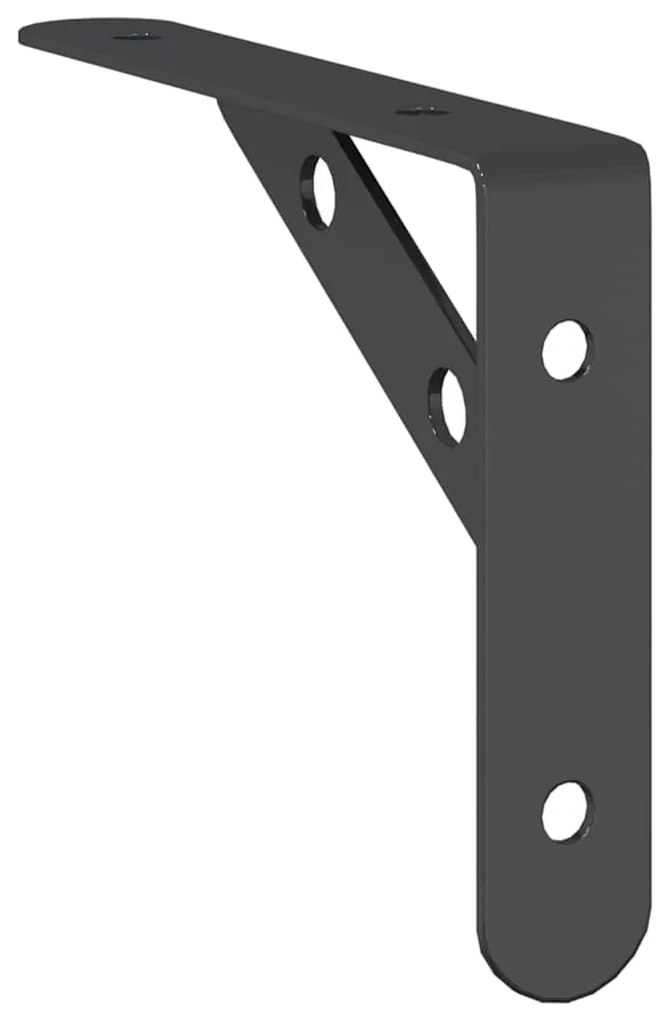 4 db fekete rozsdamentes acél polctartó 15 x 2,5 x 11,5 cm