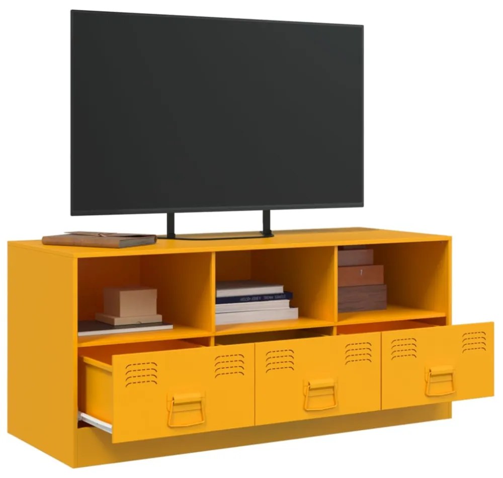 mustársárga acél TV-szekrény 99 x 39 x 44 cm