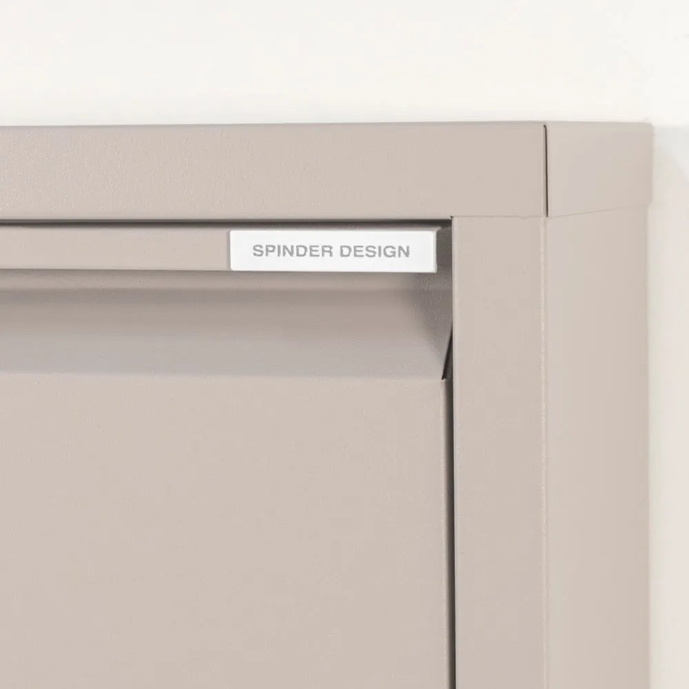 Szürkésbarna fém billenő ajtós cipőtartó 75x37,5x12,5 cm Billy – Spinder Design