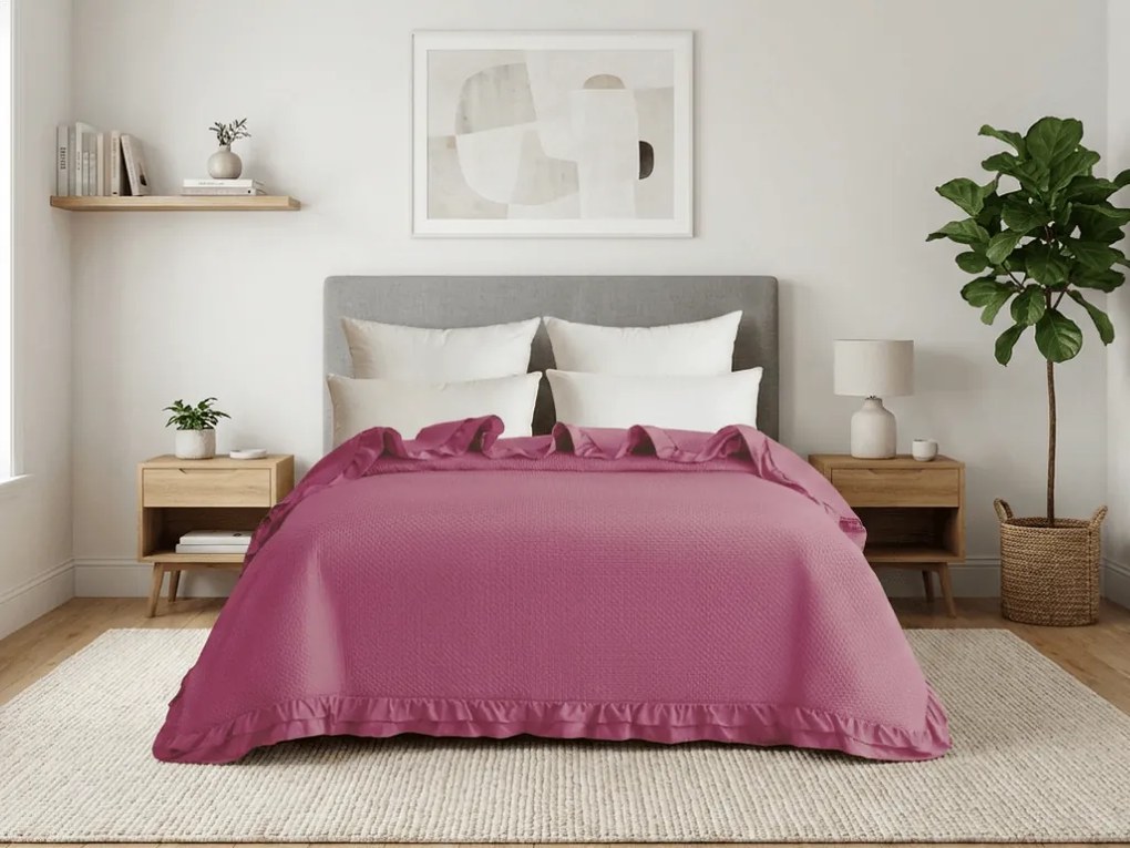 Ágytakaró MONTEGO, sötét rózsaszín Méret: 200 x 220 cm