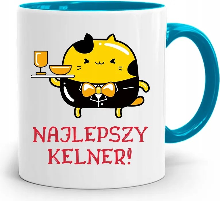 Pincérnek Kék Bögre A Legjobb Pincér! fényképes nyomattal