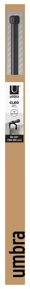 Matt fekete acél bővíthető függönykarnis 168 - 305 cm Cleo – Umbra