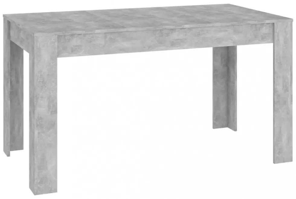 betonszürke szerelt fa étkezőasztal 140 x 74,5 x 76 cm