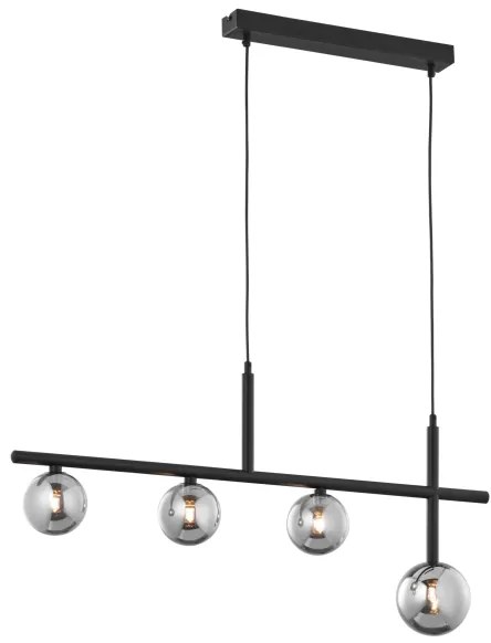 Jupiter 1908 - NEPTUN kábeles csillár 4xG9/14W/230V fekete/füstszürke