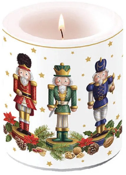 Karácsonyi diótörő átvilágítós viasz gyertya Bearded nutcracker
