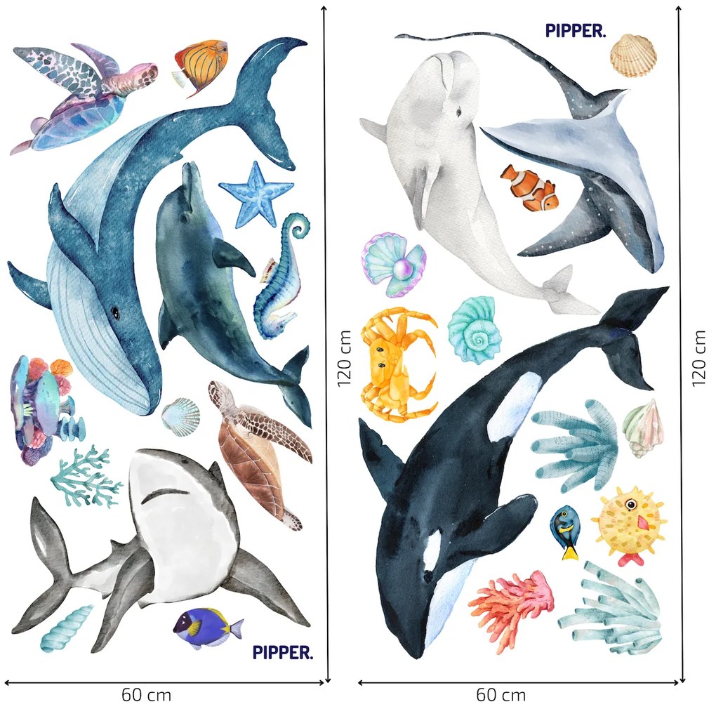 PIPPER. Textil falmatrica "Víz alatti világ"
