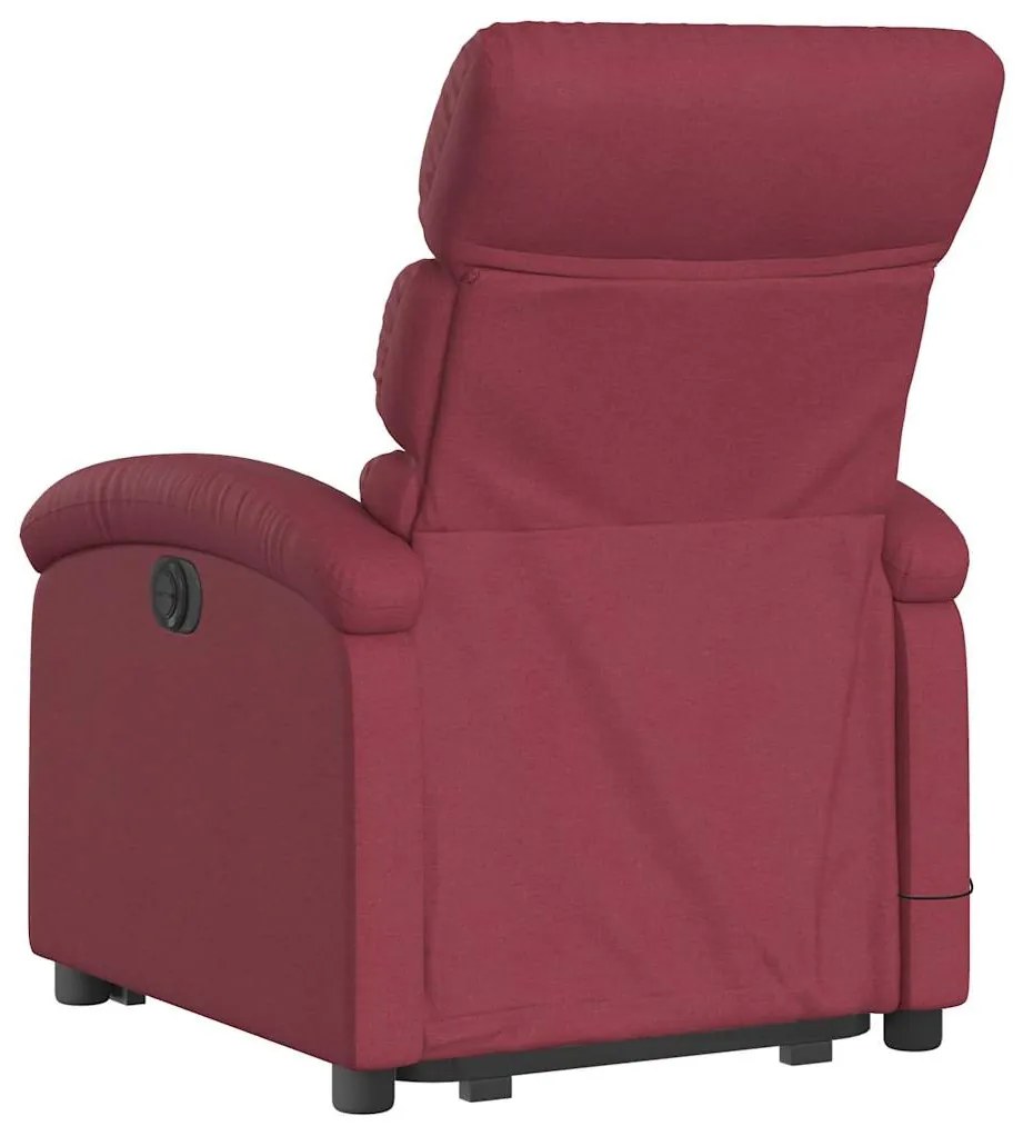 bordó szövet dönthető elektromos álló masszázsfotel