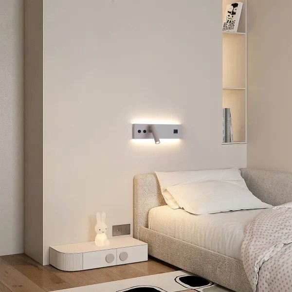 Brilagi-LED Falra szerelhető spotlámpa USB-porttal NOCTIS LED/3W/230V+LED/9W bézs