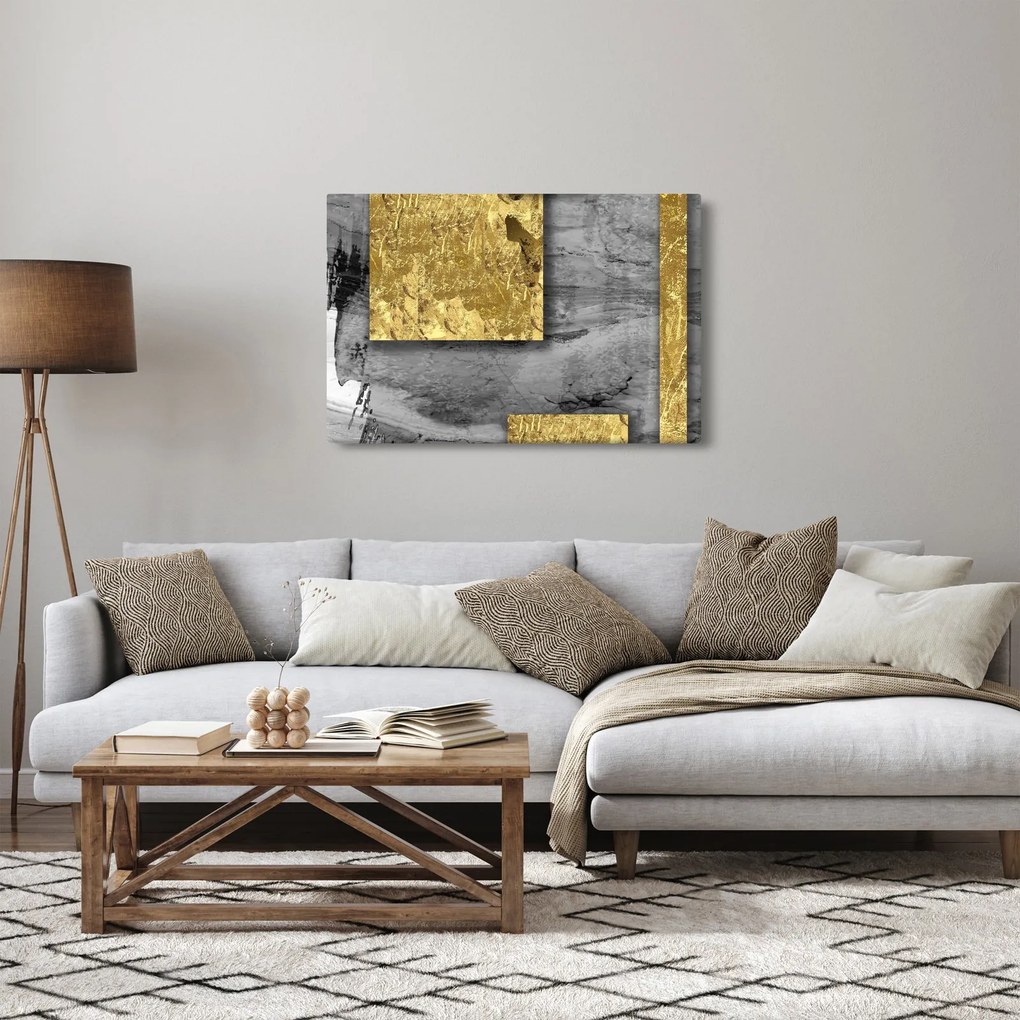Kép - Arany négyzetek N⁰2 (90x60 cm)