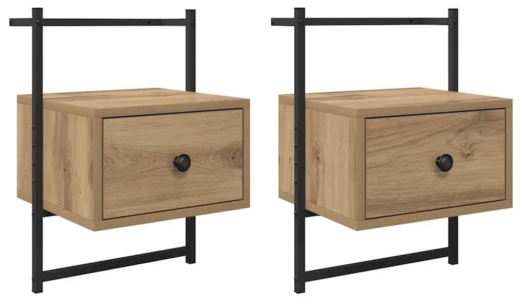 vidaXL Éjjeliszekrény 2 pcs Artisan tölgy 35 x 30 x 51 cm Faanyag