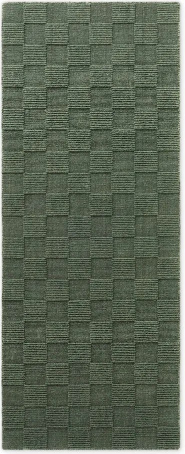 Sötétzöld kézi szövésű gyapjú futószőnyeg 80x200 cm Scala – Villeroy&Boch