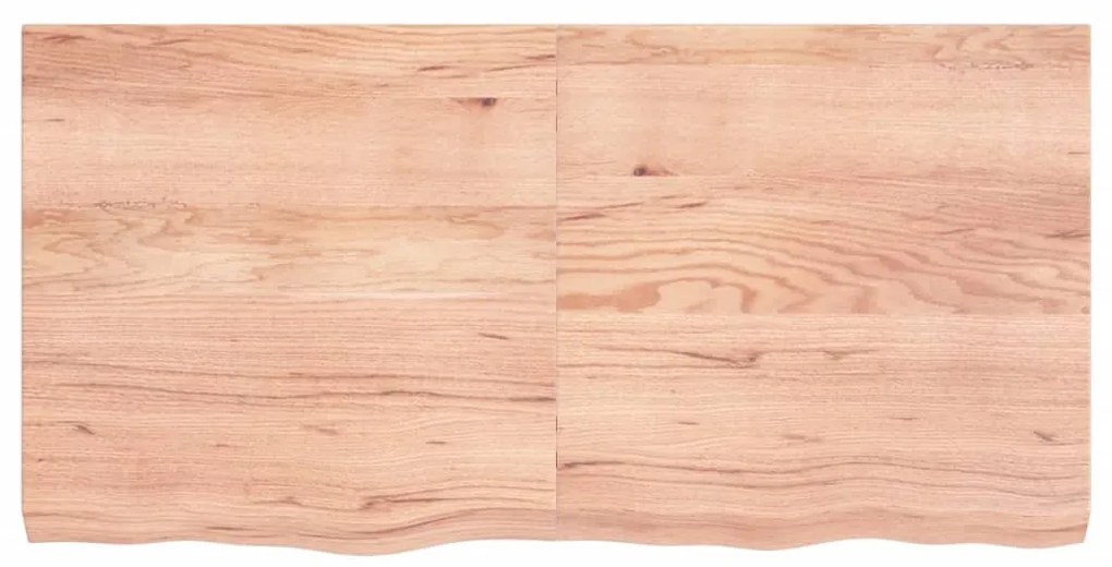 világosbarna kezelt tömör tölgyfa fali polc 120 x 60 x (2-6) cm