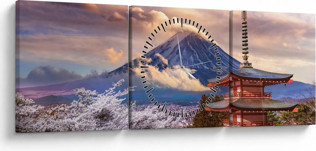 Kép - Fuji hegy (órával) (90x30 cm)