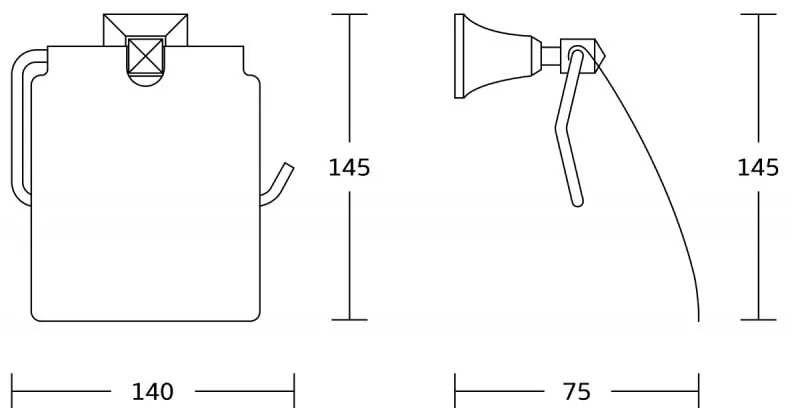 Mexen Dalia WC papír tartó, fekete, 7017333-70