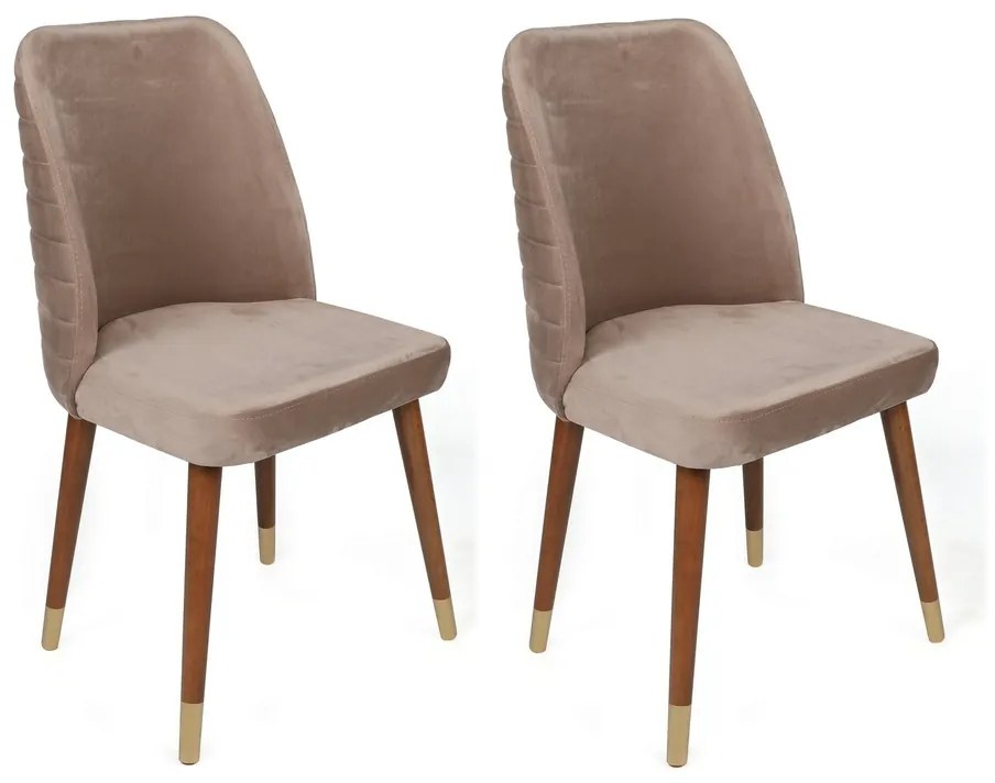 Hugo Beige and Walnut étkezőszék szett, 4 db