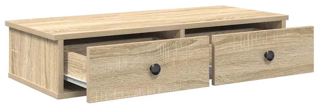 Falipolc fiókokkal sonoma tölgy 80x31x17 cm műszaki fa