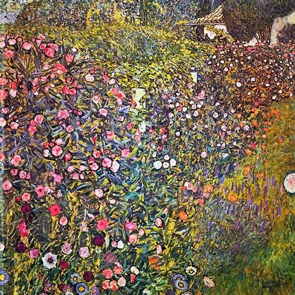 Gustav Klimt - Olaszkert üvegkép, falikép